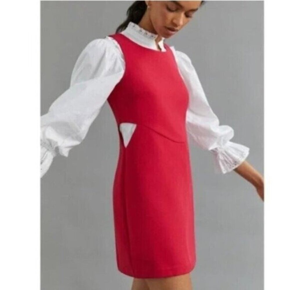 Anthropologie Mare Mare Cutout Bodycon Dress Red Statement Plus XL NWT